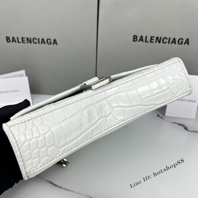 Balenciaga專櫃爆款鱷魚紋牛皮女包鏈條包 巴黎世家經典沙漏鏈條斜挎包 fyj1046